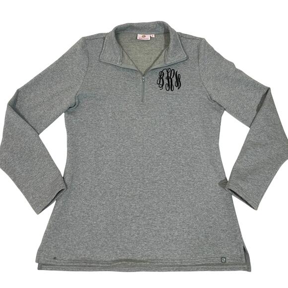Marley Lilly Sweatshirt pullover 1/4 zip. Monogramed BKS size Medium - Picture 1 of 10